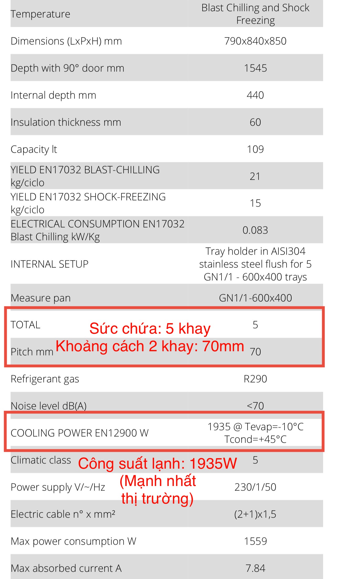 Tủ cấp đông siêu tốc COOLING POWER 1935 W , tốc độ làm lạnh nhanh nhất Tủ cấp đông siêu tốc COOLING POWER 1935 W , tốc độ làm lạnh nhanh nhất